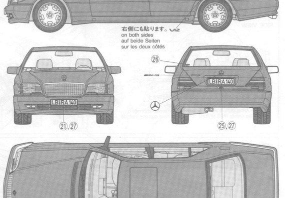 Mercedes-Benz 600SEL AMG (1992) (Mercedes-Benz 600CEL AMG (1992)) - drawings (drawings) of the car